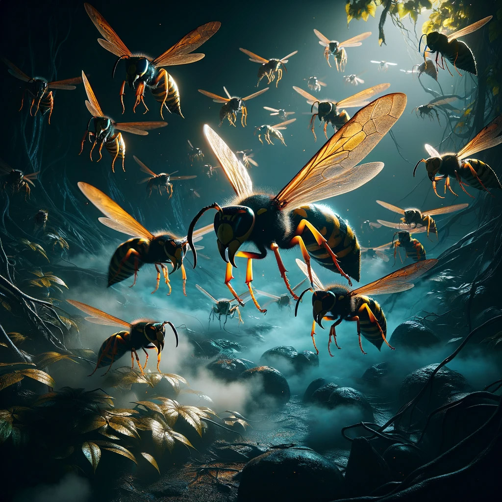 Swarm of wasps